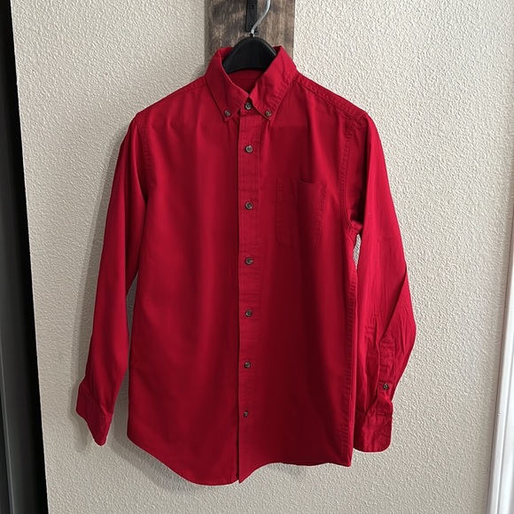 Class Club boys red long sleeve button down dress shirt - Picture 10 of 16